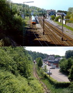 Einst und jetzt im Bergischen Land: Der Bahnhof Marienheide liegt an der Volmetalbahn von Hagen nach Dieringhausen und weiter nach Köln.