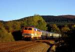 Bei Olsberg am 218 137 am 18.10.1990 (Schnellzug n.