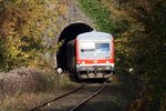 628 704 bei der Ausfahrt aus dem Binoler Tunnel, 29.10.2016