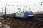In der Gegenrichtung von Venlo nach Hamm(Westf) ist 185-CL 009 mit einer Ersatzgarnitur f�r die Eurobahn unterwegs und erreicht Schwerte(Ruhr) am 07.02.2010.
