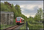 DB 648106 erreicht hier am 14.05.2021 um 15.55 Uhr von Brügge kommend den Endbahnhof Lüdenscheid.