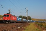 185 595 (Crossrail) mit TTS-Ganzzug bei Hattenheim/Rheingau - 23.10.2011