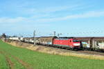 189 025-0 fährt mit einem gemischten Güterzug aus Richtung Grevenbroich durch Rommerskirchen in Richtung Köln.

Rommerskirchen 07.02.2026
