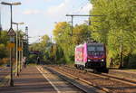 Ein Nachschuss von der 186 383-6 von Akiem und HSL und kamm als Lokzug aus Dillingen(an der Saar) nach Viersen-Gbf(D) und kommt aus Richtung Koblenz und fährt durch Bonn-Oberkassel in Richtung