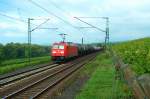 DB 185 317-5 mit einem gemischten Gterzug Richtung Wiesbaden, bei Erbach (Rheingau); 28.06.2009