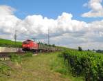 Railion 189 059-9 mit einem SAE/Arcese KLV Richtung Koblenz, am 07.07.2012 bei Hattenheim im Rheingau.