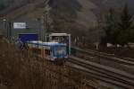 Bahnhofseinfahrt in Boppard, im Vordergrund fhrt die Strecke nach Emmelshausen entlang, die hier schon mit ihrer Steigung beginnt.