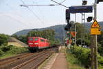 151 040-3 und 151 132-8 eide von DB-Railpool kommen mit einem Coilleerzug aus  Andernach-Gbf(D) nach Oberhausen-West(D)  und kammen aus Richtung Andernach und fuhren durch Namedy in Richtung