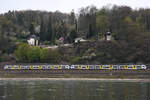 Ein Trans Regio-Disero MC-Duo (460 007 & ?) auf der linken Rheinseite bei Remagen, so gesehen Mitte April 2021.