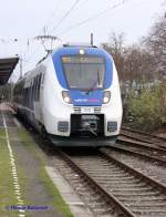 RB 48 der national express am 10.1.2016 bei der Abfahrt aus dem Bahnhof Bonn - Mehlem in Richtung Gruiten. 