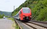 DB Regio 429 101/601 (94 80 0429 101-9 D-DB/601-8 D-DB) und 429 114 (94 80 429 114-2 D-DB/614-1 D-DB) als RE 2 (4258)  S�WEX  Frankfurt (Main) Hbf - Koblenz Hbf auf der linken Rheinstrecke (Oberwesel-Engelsburg, 08.05.2026).