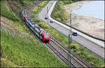 Ein Doppel ET mit 429626 ist hier kurz vor Boppard am 20.9.2026 um 11.15 Uhr nach Frankfurt am Main unterwegs.