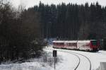 620 033/533 verlässt am 28.02.2020 Blankenheim (Wald) in Richtung Trier