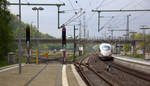 Der ICE3 DB aus Brüssel-Süd(B) nach Frankfurt-am-Main(D) und kommt durch den Stolberger-Hbf(Rheinland) aus Richtung Aachen-Hbf und fährt in Richtung Köln.