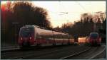 Eine Abendszene bildlich festgehalten am Bahnhof in Eschweiler (Rhl) im April 2013.