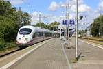 Der ICE3 aus Frankfurt am Main nach Brüssel-Süd(B) und kommt aus Richtung Köln und fährt durch Aachen-Rothe-Erde und fährt gleich in den Aachener-Hbf ein.