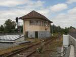 Das alte und leerstehende Stellwerk im Bahnhof Bedburg (Erft) am 30.05.2014  Bedburg 30.05.2014