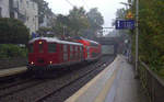 10019 der Centralbahn kommt mit einem Dostockwagen von Aachen-Hbf nach Dortmund-Hbf und fährt durch Aachen-Schanz in Richtung Aachen-West, Laurensberg,Richterich