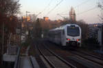 Ein Nachschuss auf einen Holländischer Regionalzug aus Aachen-Hbf(D) nach Maastricht(NL) und kamm aus Richtung Aachen-Hbf und fuhr durch Aachen-Schanz in Richtung