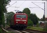 120 502 (DB Systemtechnik) mit Mezug gen Aachen am B Km 25.1 8.6.2009