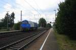 Eine Vossloh Dieselok G 2000 BB kommt als Lokzug aus Neuss nach Aachen-Nord und fährt die Kohlscheider-Rampe hoch nach Aachen-West.