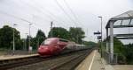 Der Thalys aus Paris(F)-Köln-Hbf kommt aus Richtung Aachen-West als Umleiter und fährt durch Kohlscheid und fährt in Richtung Herzogenrath,Neuss.