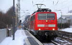 111 121 DB kommt die Kohlscheider-Rampe hoch aus Richtung Neuss,Herzogenrath mit dem RE4 aus Dortmund-Hbf nach Aachen-Hbf und fährt durch Kohlscheid in Richtung Richterich,Laurensberg,Aachen-West,Aachen-Schanz,Aachen-Hbf. 
Aufgenommen vom Bahnsteig 2 in Kohlscheid. 
Bei schönem Sonnenschein und Schnee am Kalten Nachmittag vom 23.1.2019.