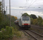 186 508-8 von Railpool/Lineas kommt als umleiter aus Richtung Aachen-Wes,Laurensberg,Richterich mit einem gemischten Güterzug aus Antwerpen-Noord(B) nach Köln-Gremberg(D) und fährt