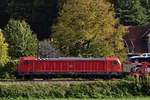 DB 187 180-5 am 21.10.2020 bei Rimburg Übach-Palenberg auf der KBS 485 unterwegs.