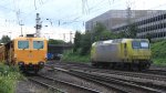 145 CL-031 von Alpha Trains rangiert in Aachen-West in der Abendstimmung am 13.7.2012.