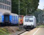 185 676-4 von Railpool kommt als Lokzug durch Aachen-West  aus Richtung Herzogenrath,Kohlscheid,Richterich,Laurensberg und fährt in Richtung Aachen-Schanz,Aachen-Hbf,Köln.