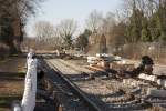 An dieser Stelle in Oberbruch soll sptestens Juli 2013 ein Bahnsteig stehen.