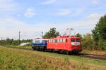 Deutschland 
Lok 110 198 von TRI schleppt Lok E11 112, in Kaarst Broicherseite 
18/7/2025
