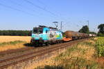 Deutschland   Lok 186 454 von Lineas zieht einem BASFzug Antwerpen - Ludwigshafen in B�singhoven.