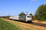 Deutschland  Lok 111 029 von Railadventure zieht einem k�rzem Zug in Kaarst Broicherseite  24/8/2026