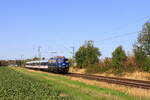 Deutschland  Lok 110 428 von TRI zieht einem Personenzug RB37 Krefeld - Neuss, in Kaarst Broicherseite  8/9/2026