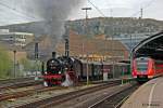 38 2267 (P8) bei der Ausfahrt in Hagen Hbf und fuhr weiter zum Eisenbahnmuseum Bochum Dahlhausen, April 2014.