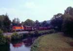 Bei Mschede war D63 der RLG am 29.08.1991 mit ihrem Gterzug unterwegs.