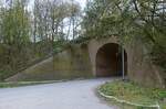 Seit mehr als 100 Jahren durchschneidet ein 13 km langer Bahndamm, auf dem nie ein Zug fuhr, die niederrheinische Landschaft zwischen Neuss-Holzheim und Rommerskirchen. Ursprünglich war lediglich eine eingleisige Strecke zur Abfuhr von Braunkohle aus dem Bergheimer Raum zum Rheinhafen Neuss geplant, doch 1912 wurde das Vorhaben Bestandteil eines weitaus größeren Projekts zur Verbindung des Ruhrgebietes mit den Industrieregionen in Luxemburg und Lothringen ( Ruhr-Mosel-Entlastungsstrecke ). Am Vorabend des 1. Weltkrieges hatte das Militär ganz andere Pläne und forderte den Bau einer leistungsfähigen und schnellen Verbindung für Truppen- und Materialtransporte zur französischen Grenze. Ab 1913 wurde daher zwischen Holzheim und Rommerskirchen ein Damm für eine zweigleisige Strecke mit großen Kurvenradien ohne nennenswerte Steigungen und ebenerdige Kreuzungen aufgeschüttet. Nach dem Ende des 1. Weltkrieges wurden die Arbeiten vorläufig und 1923 endgültig eingestellt. Heute dient der Bahndamm als Fuss- und Reitweg und ist als Bodendenkmal eingetragen. Zum Bild: Je nach der erforderlichen Höhe des Damms wurden Bogen- oder Flachbrücken gebaut, hier eine Bogenbrücke in der Nähe von Münchrath (03.05.2021, Blick aus Richtung Osten).