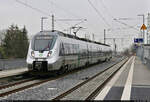 1442 712 (Bombardier Talent 2) hat mit leichter Verspätung den Hp Halle Rosengarten auf Gleis 2 erreicht.
