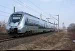 1442 135 (Bombardier Talent 2) der S-Bahn Mitteldeutschland (DB Regio Südost) als S 37348 (S3) von Leipzig-Connewitz nach Halle-Trotha fährt in Halle-Kanena auf der Bahnstrecke