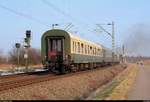 Nachschuss auf den Sonderzug auf seiner Rückfahrt von Staßfurt nach Leipzig-Plagwitz mit Zuglok 35 1097-1 des Verein Eisenbahnmuseum Bayerischer Bahnhof zu Leipzig e.V.