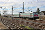 Nachschuss auf 146 565-7 DB als IC 2032 (Linie 56) von Leipzig Hbf nach Emden Hbf, der den Hp Halle Messe auf der Bahnstrecke Magdeburg–Leipzig (KBS 340) passiert.