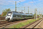 Nachschuss auf 1442 612 (Bombardier Talent 2) der S-Bahn Mitteldeutschland (DB Regio Südost) als S 37529 (S5X) von Halle(Saale)Hbf nach Zwickau(Sachs)Hbf, die den Hp Halle Messe auf der