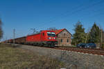 Am 31.03.2021 zog 187 101 einen Güterzug in Richtung Süden durch Deutzen.