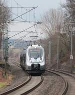 1442 635 und 1442 622 fahren am 11.01.2014 mit der S5X nach Halle (Saale) Hbf durch den Hp Schweinsburg-Culten.