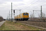 Schienenprüfzug (SPZ) 720 302 (Plasser & Theurer 6048 | 99 80 9360 008-3 D-DB) fährt in Halle-Bruckdorf, Alte Schmiede, Richtung Halle(Saale)Hbf.