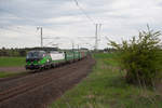 193 219 mit dem Containerzug aus Wiesau nach Hamburg-Waltershof bei Feilitzsch, 11.05.2017