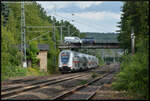 Der Dosto-IC Triebzug 2870 wurde am 23.08.2025 von DB 146 575-6 über die Sachsen-Magistrale von Dresden durch Niederwiesa nach Chemnitz geschoben.