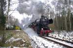52 8079-7 durchfhrt am 21.03.08 den Zellwald von Nossen nach Freiberg.